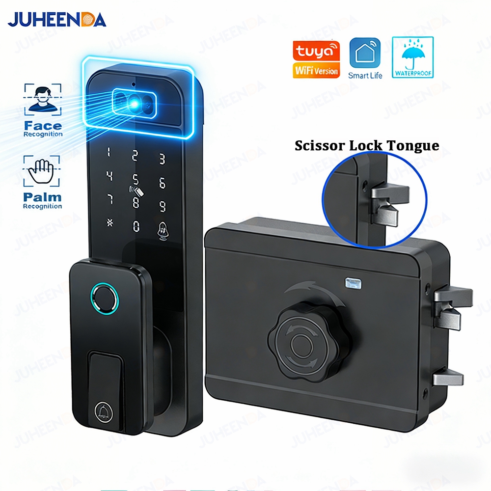 Smart Garden Lock - กุญแจล็อคประตูอัจฉริยะ Tuya WiFi พร้อมระบบจดจำใบหน้า ลายนิ้วมือ รหัสผ่าน