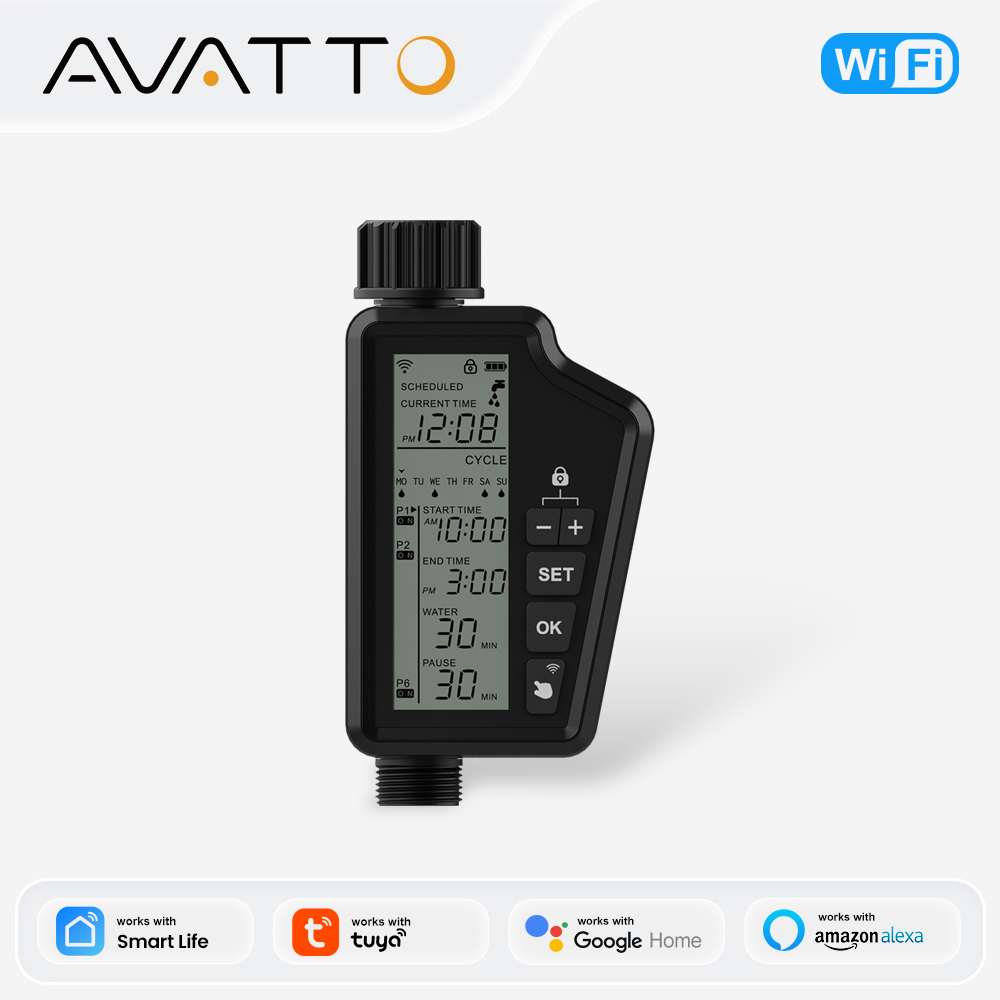 Smart Garden Lock - MIUCDA ตัวจับเวลาการรดน้ำสำหรับสวนที่มีหน้าจอ LCD ขนาดใหญ่ ตัวจับเวลาน้ำสำหรับการระเหยในบ้านและสวน tuinwateringsinstrumentอัตโนมัติ