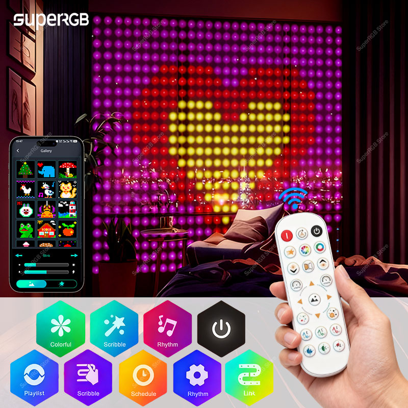Smart Garden Rooms - ไฟม่านอัจฉริยะ ไฟสายรุ้ง RGB ควบคุมผ่านแอพ พร้อมรีโมทคอนโทรล ซิงค์เพลง